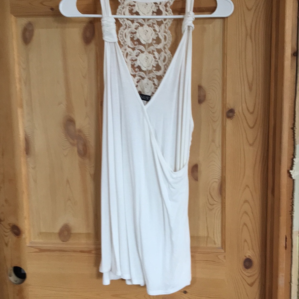 Dress long tank top with lace detail